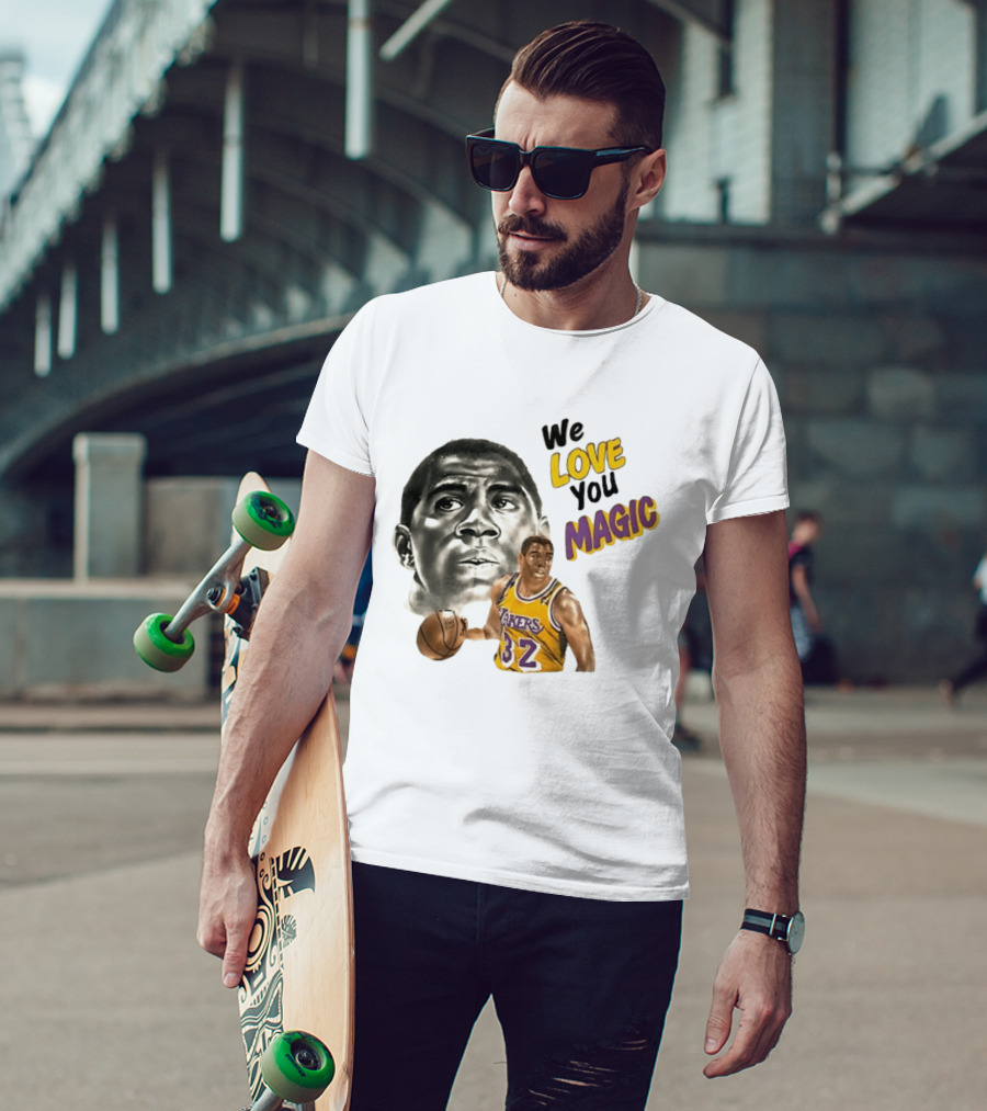 Los Angeles Lakers Magic Johnson We Love You Magic 32 Basketball Legend T-Shirt