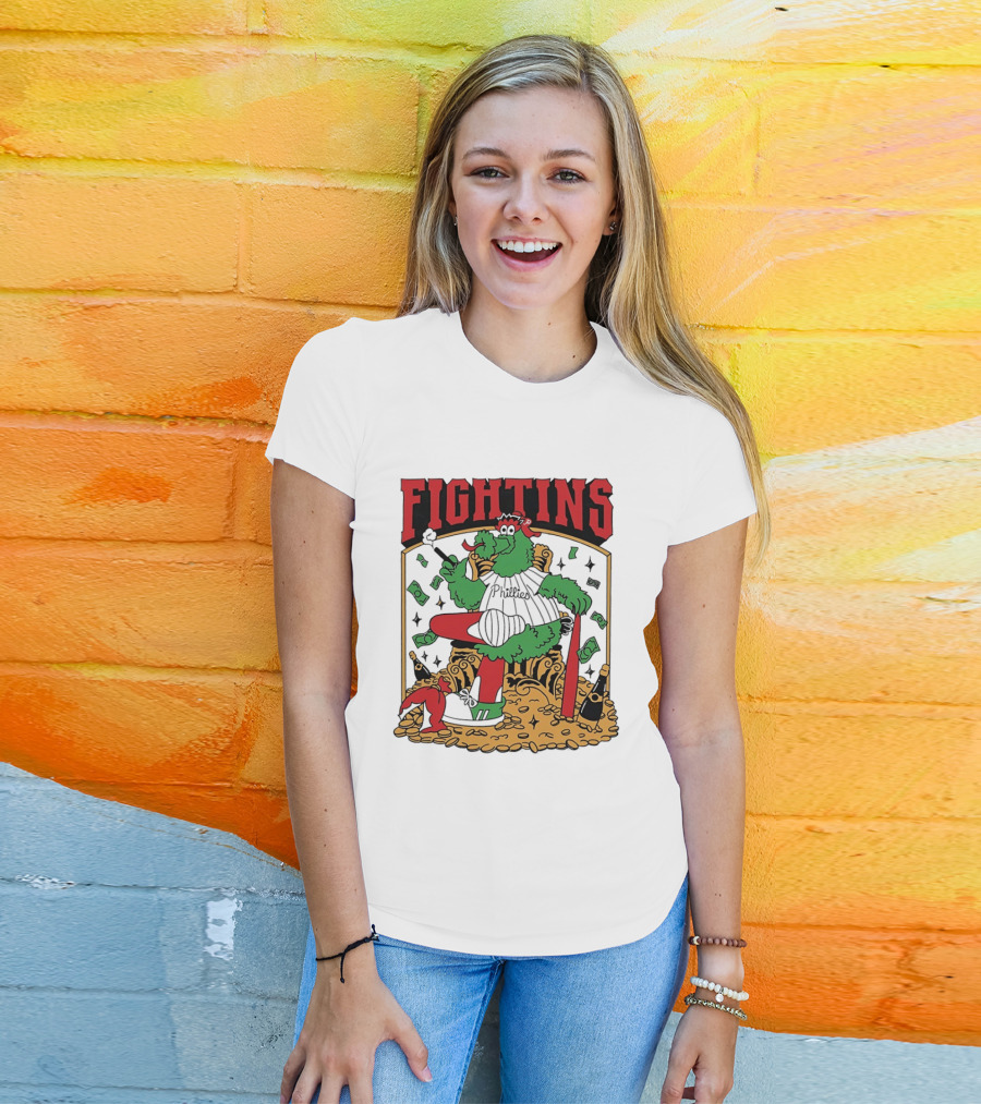 Fightins Philadelphia Phillies Phanatic Mascot Baseball Money And Champagne T-Shirt