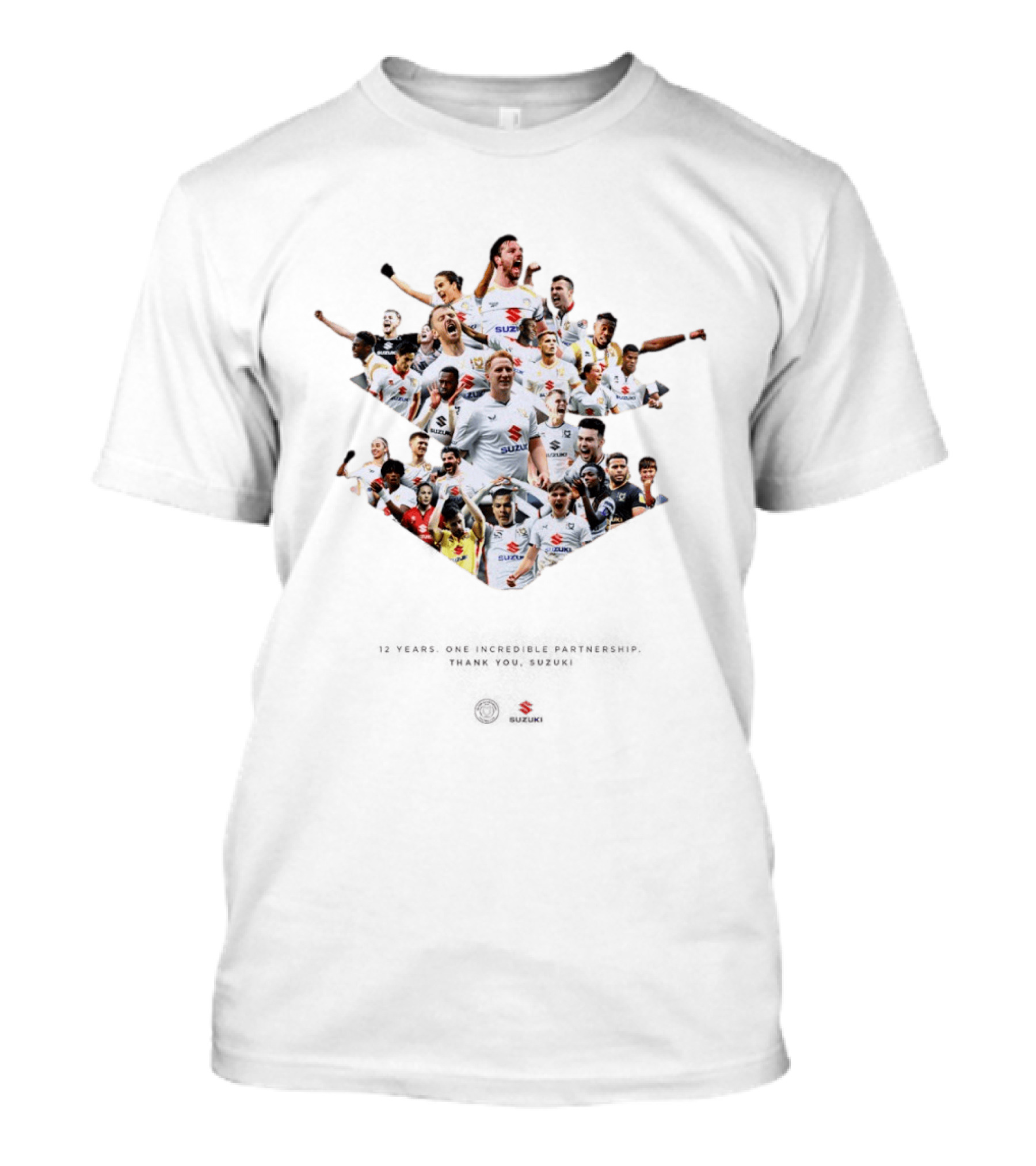 Milton Keynes Dons Suzuki 12 Years One Incredible Partnership Football T-Shirt