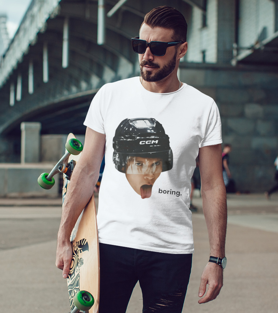 Ilya Rozanov Connor Storrie CCM Heated Rivalry 2026 Boring Helmet Tongue Out T-Shirt
