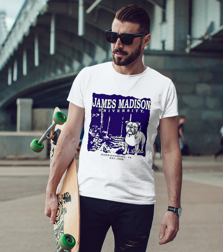 James Madison University Dukes Harrisonburg VA Est 1908 Bulldog T-Shirt