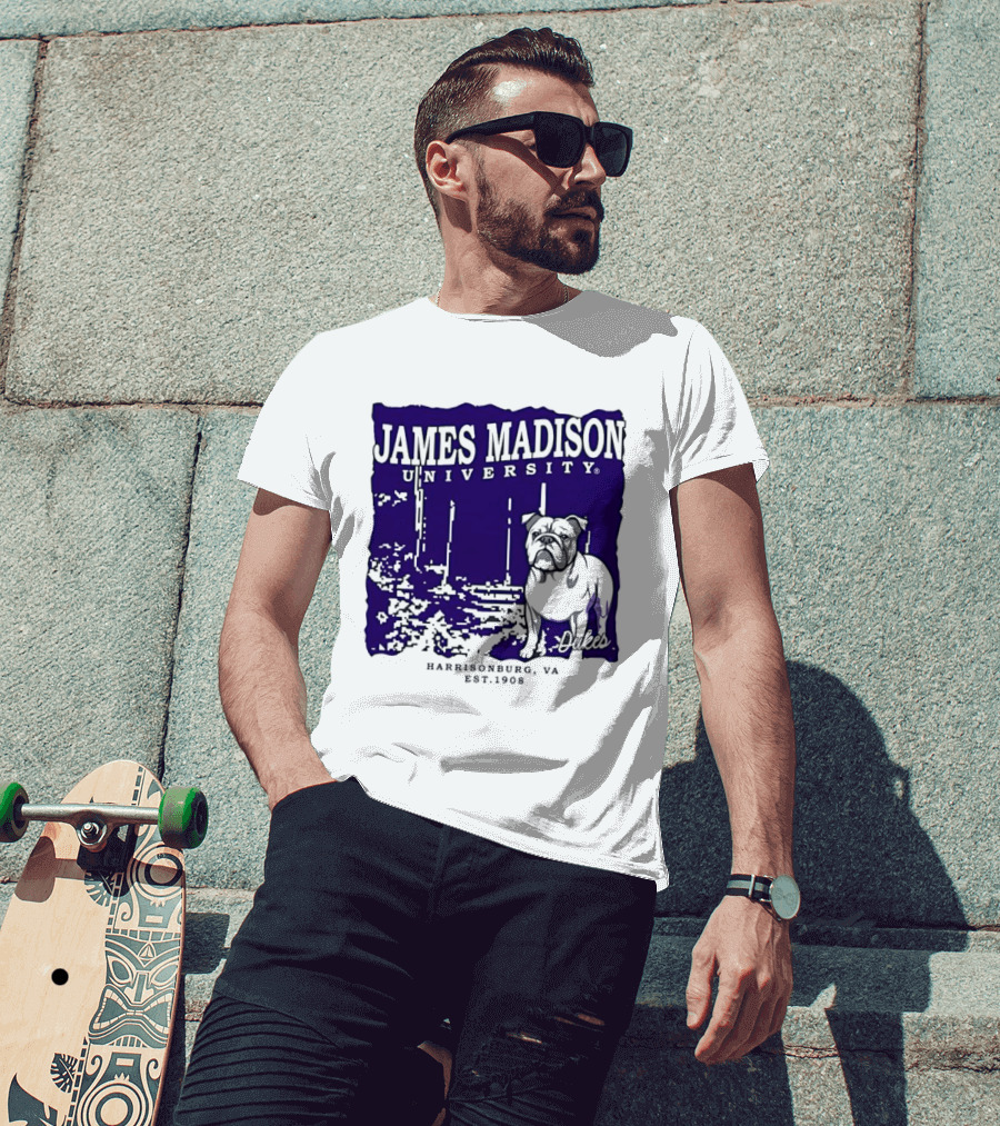 James Madison University Dukes Harrisonburg VA Est 1908 Bulldog T-Shirt