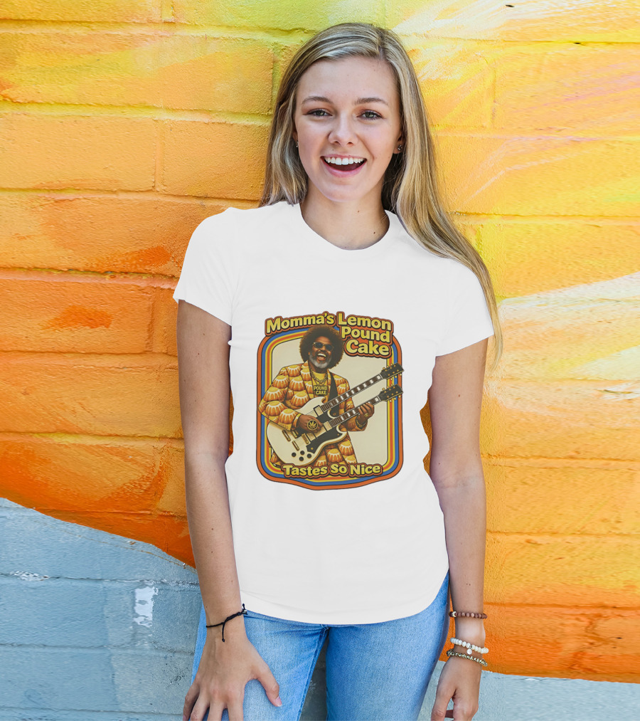 Momma's Lemon Pound Cake Tastes So Nice Double Guitar Retro Vibe T-Shirt