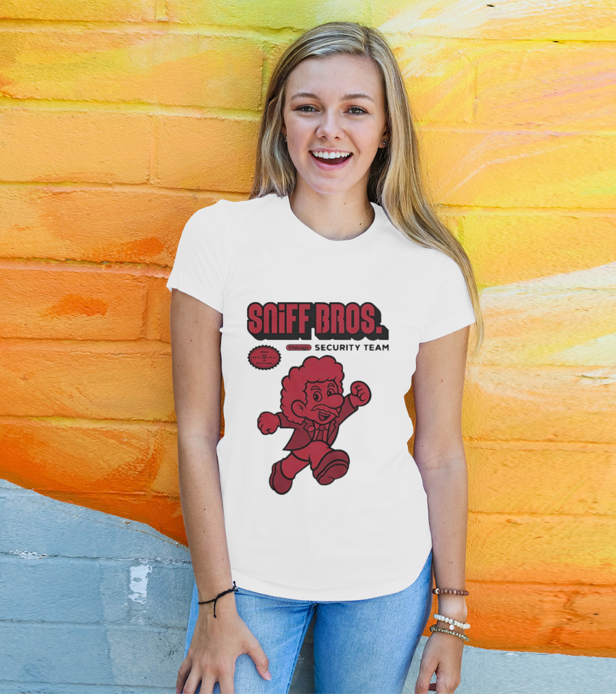 Sniff Bros Chicago Security Team Retro Style Character Official Quality Seal T-Shirt
