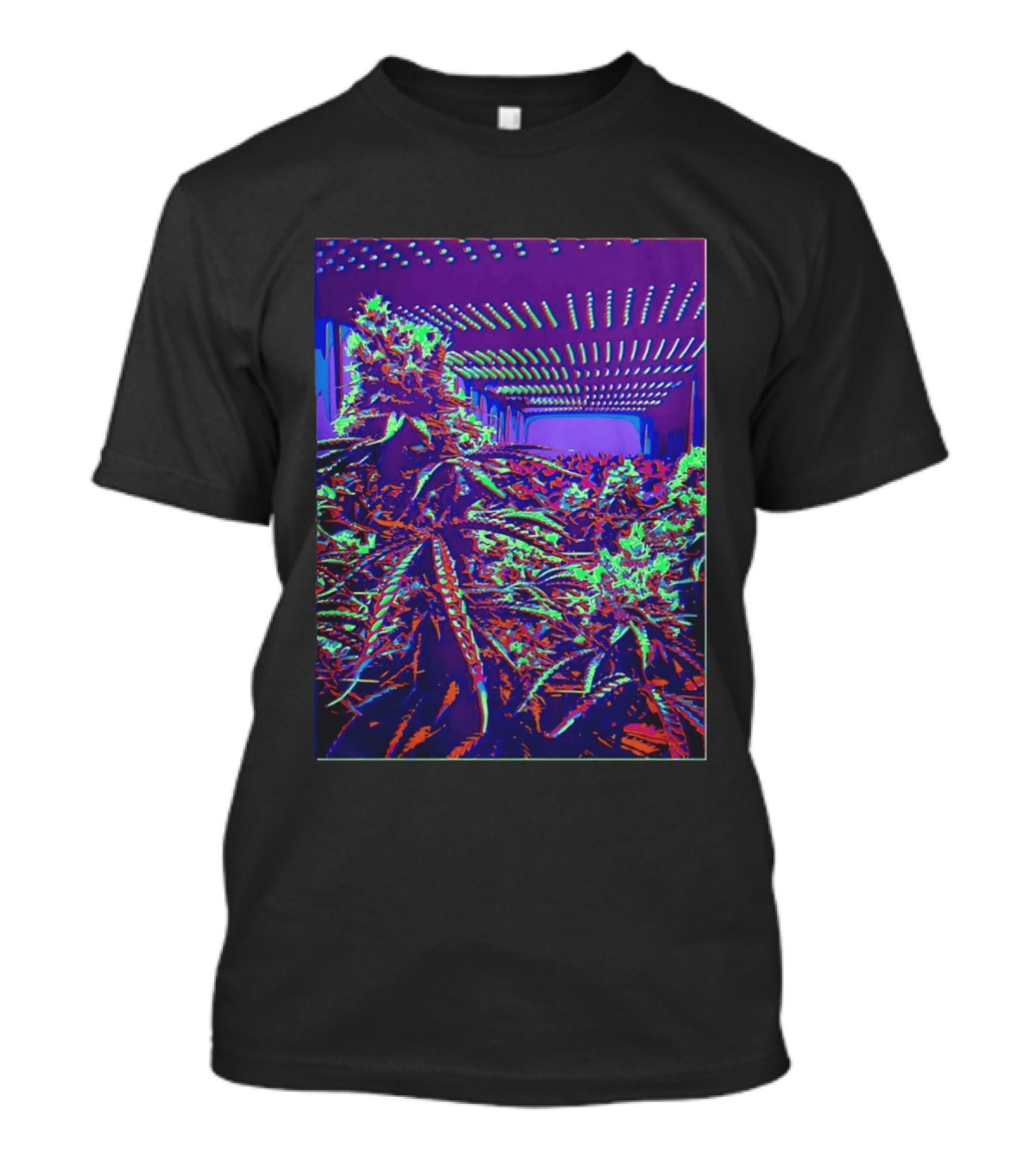 Plant Life By Wicked High Society Neon Cannabis Indoor Garden Purple LED Glow T-Shirt