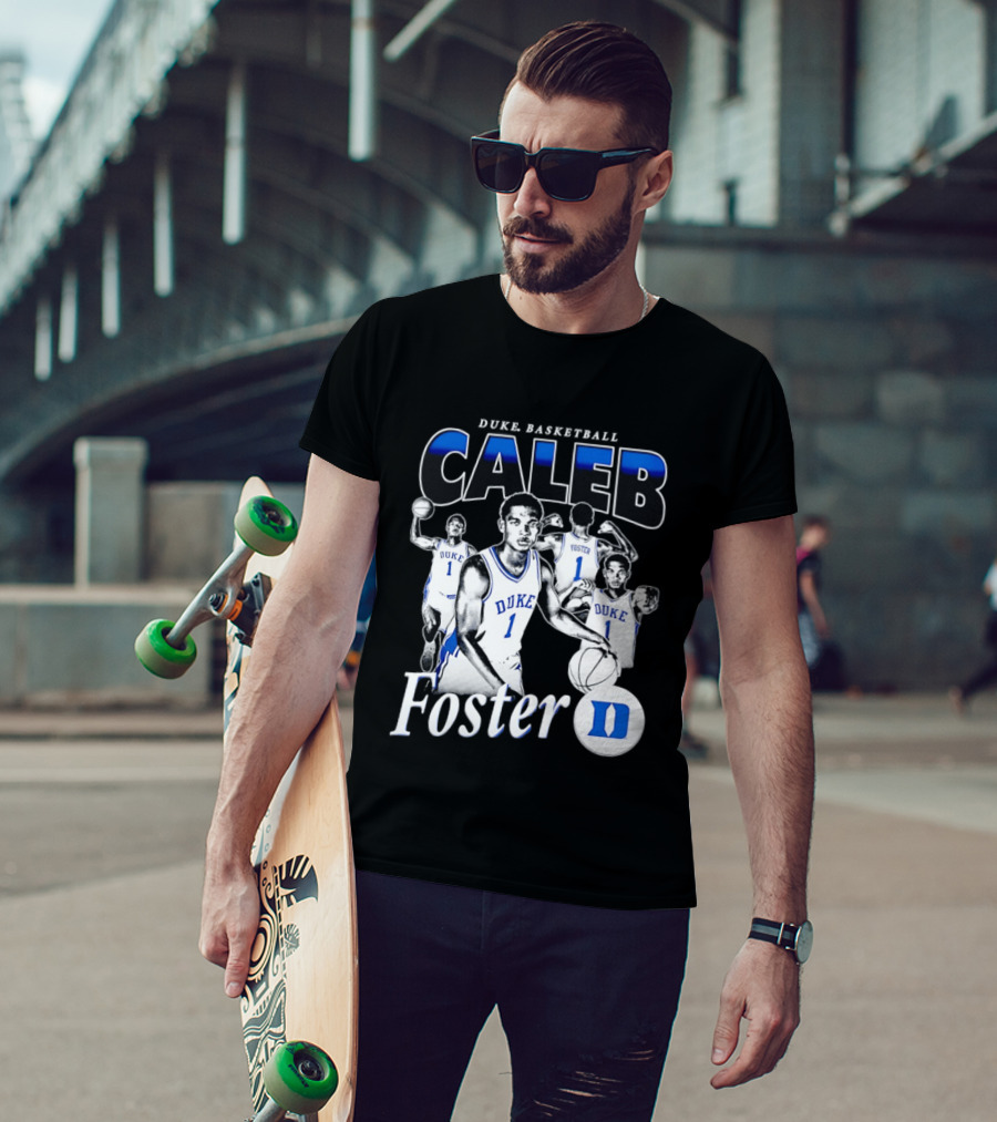 Duke Basketball Caleb Foster Blue Devils D T-Shirt