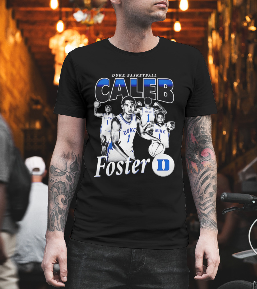 Duke Basketball Caleb Foster Blue Devils D T-Shirt