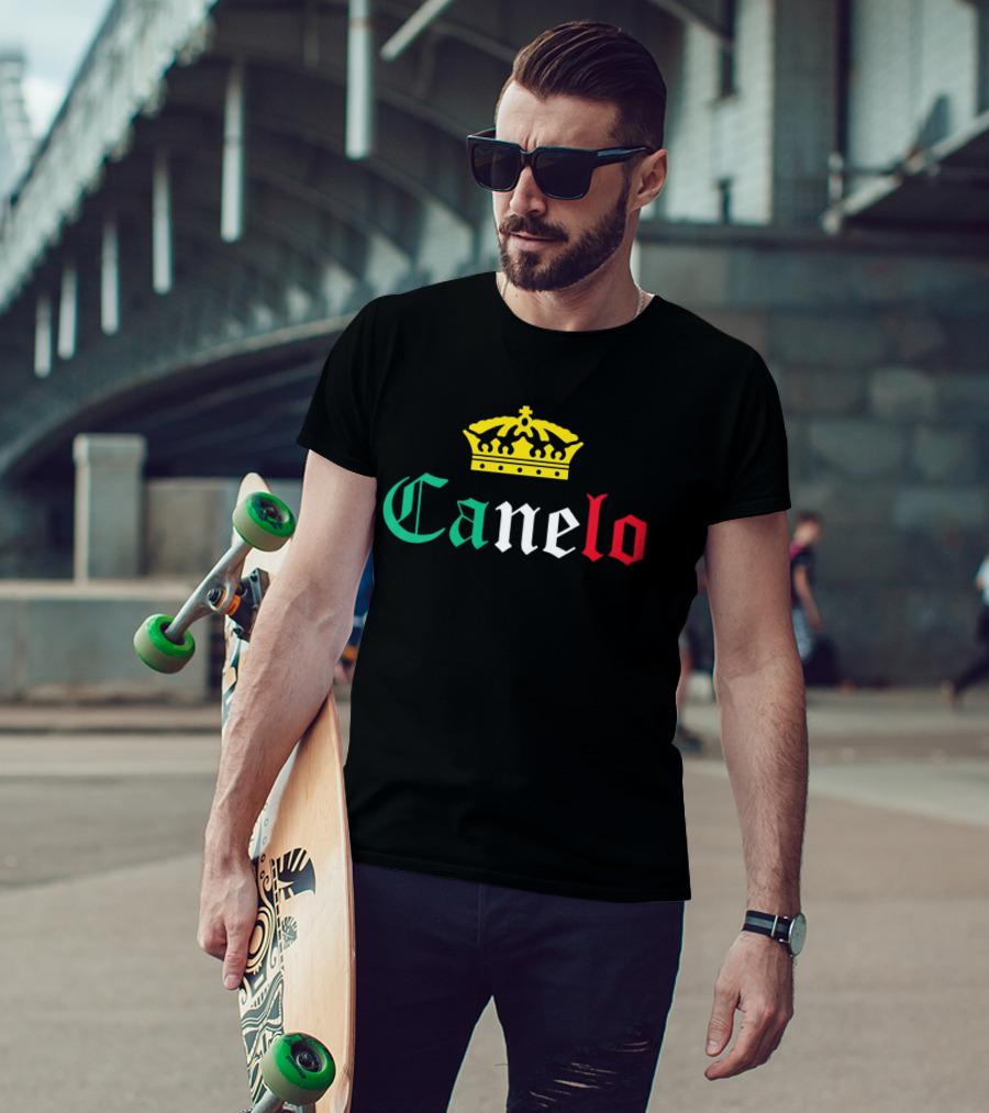 Canelo Crown Mexican Flag Colors Boxing Champion T-Shirt
