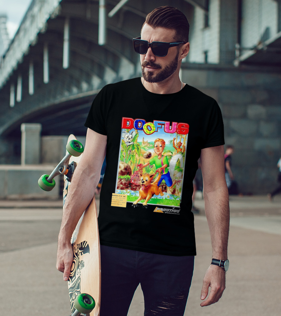 DOOFUS Amiga 512 KB Joystick Required Platformer Game T-Shirt