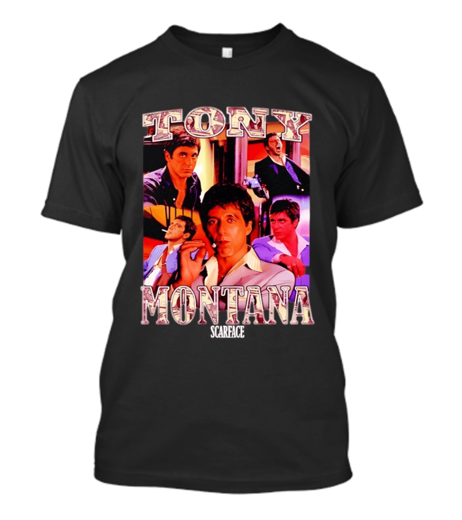 Tony Montana Scarface Movie Collage 80s Film T-Shirt