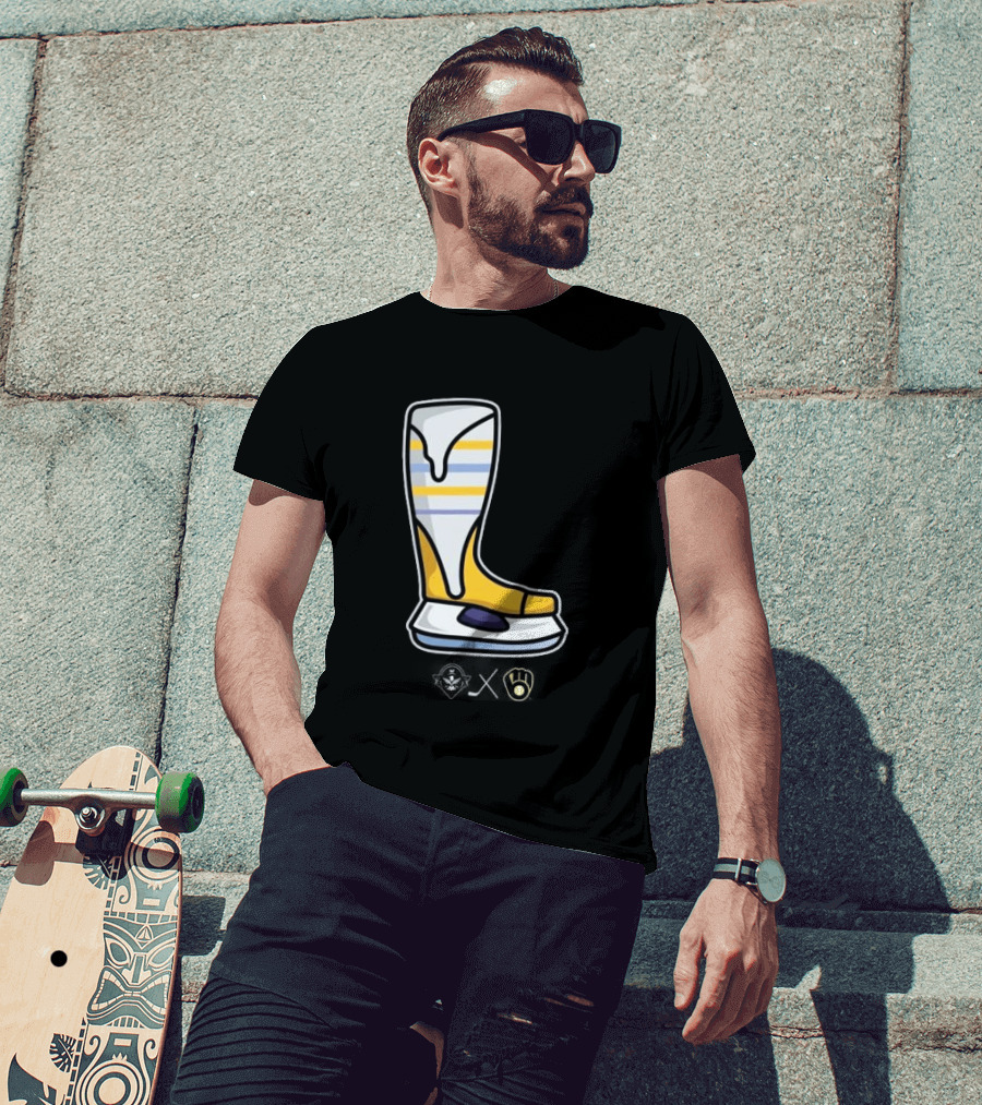 Milwaukee Brewers X Admirals Special Skate Boot Icon With Brewers T-Shirt