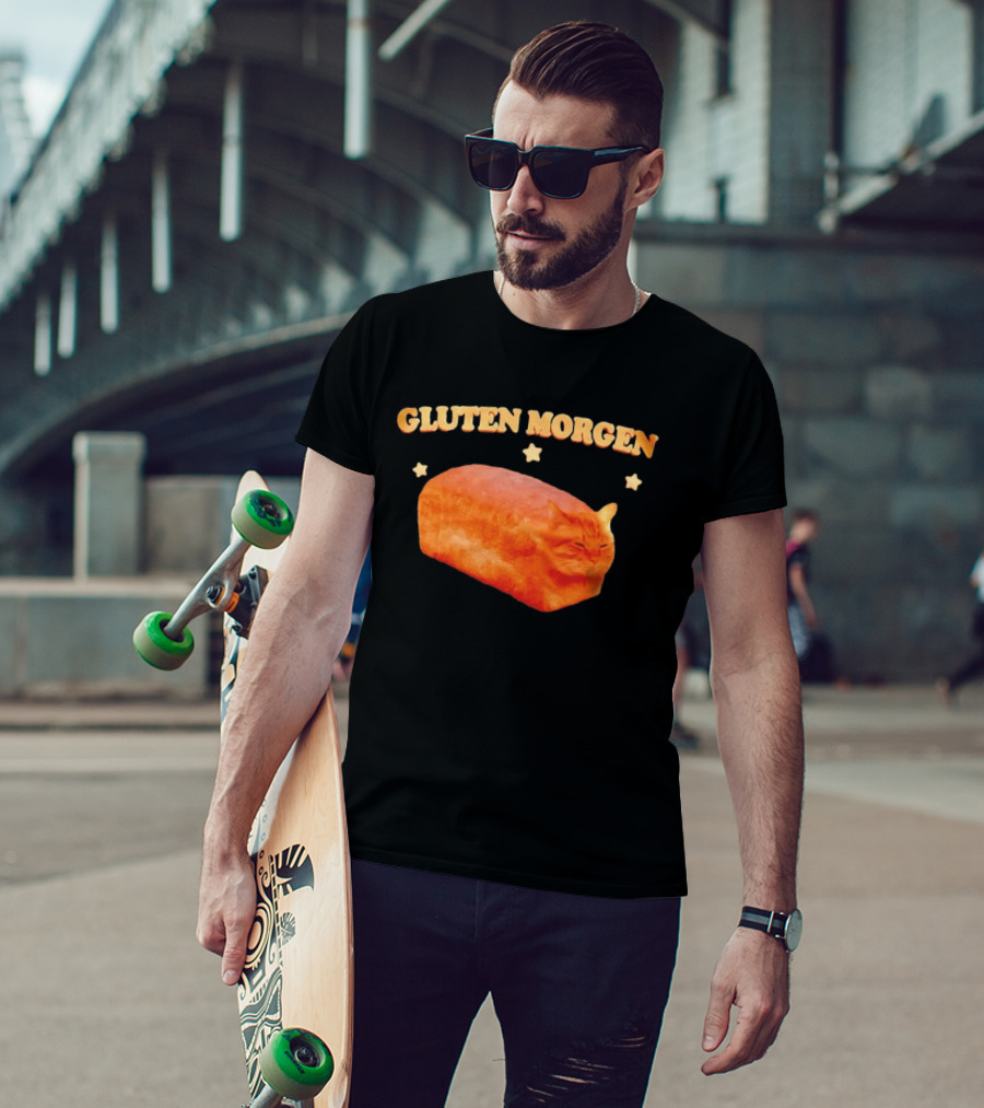 Gluten Morgen Funny Cat Bread Meme Star T-Shirt