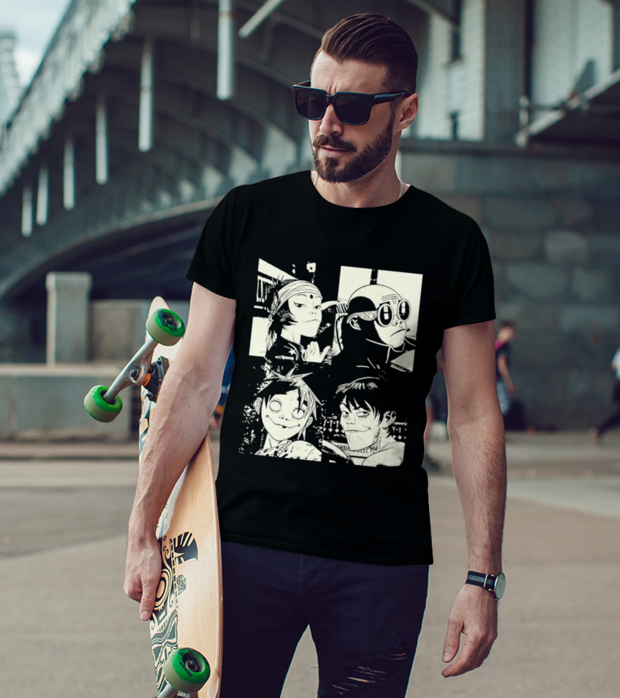 Gorillaz 2D Murdoc Niccals Noodle Russel Hobbs Animation T-Shirt