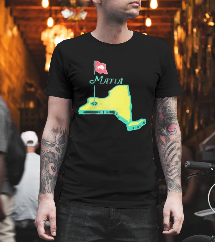 Buffalo Bills Mafia New York Golf Flag Map T-Shirt