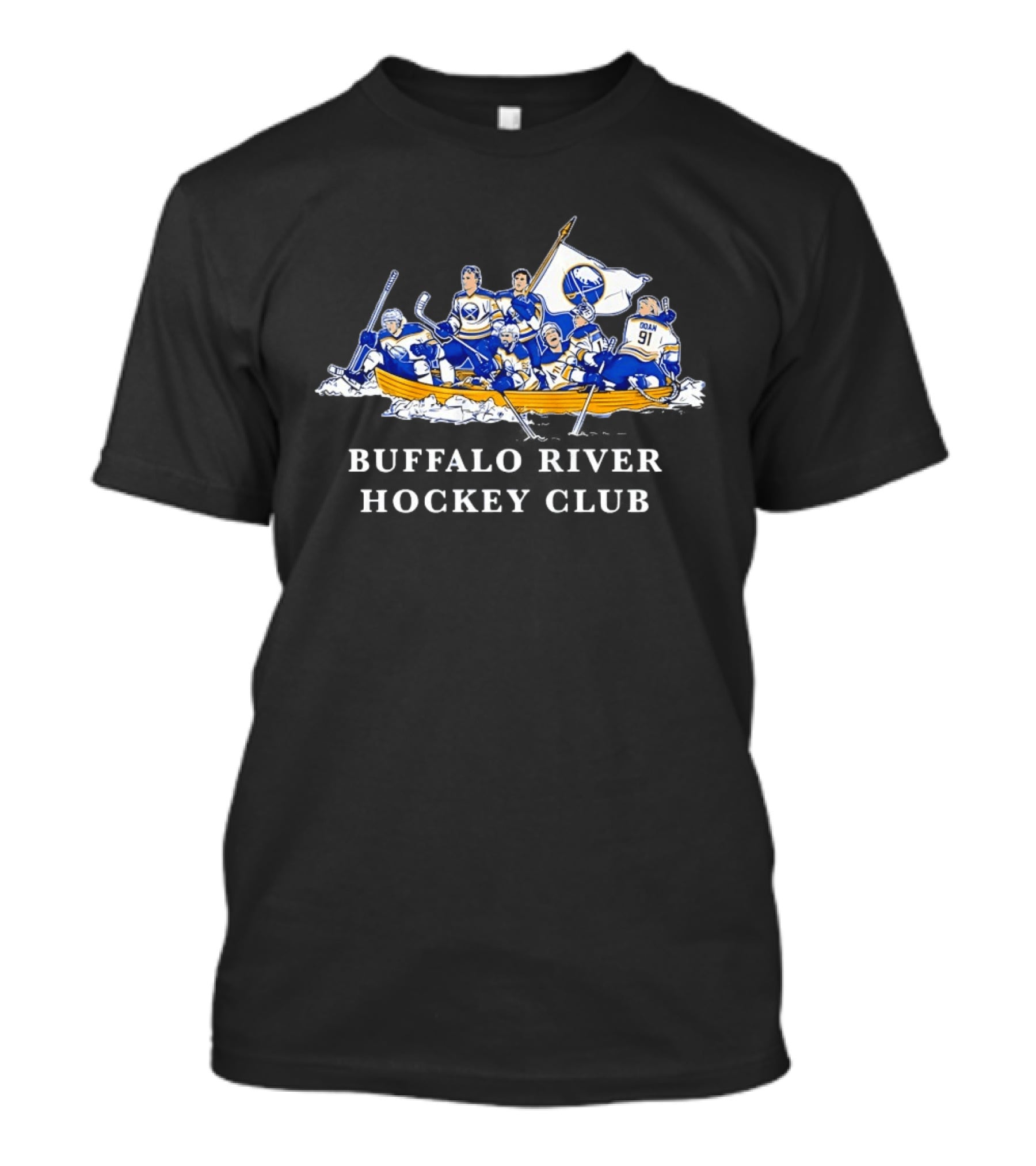 Buffalo River Hockey Club Sabres Team Players In Boat T-Shirt