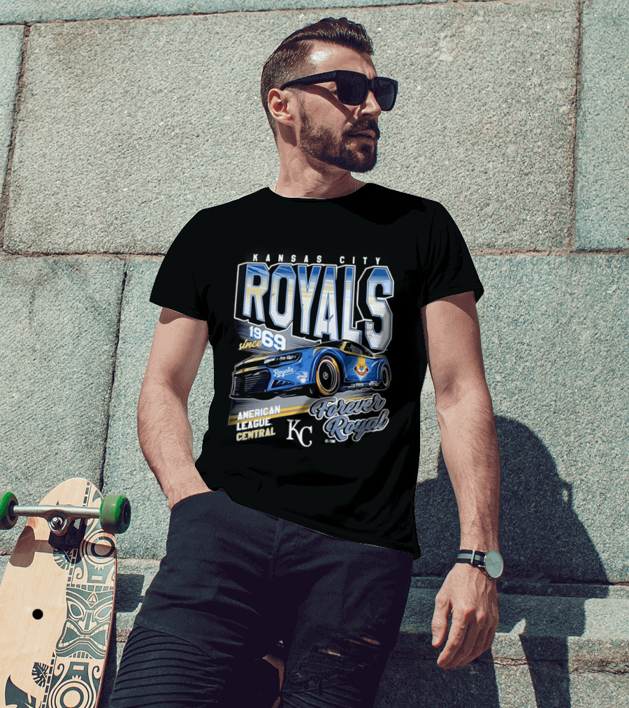 Kansas City Royals American League Central Forever Royal Since 1969 Racing Car T-Shirt