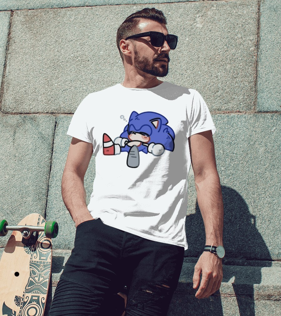 Chibi Sanic The Hedgehog Sleeping Kawaii 2026 T-Shirt