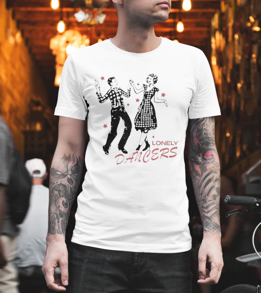 Lonely Dancers Retro Dance Scene with Vintage Couple T-Shirt