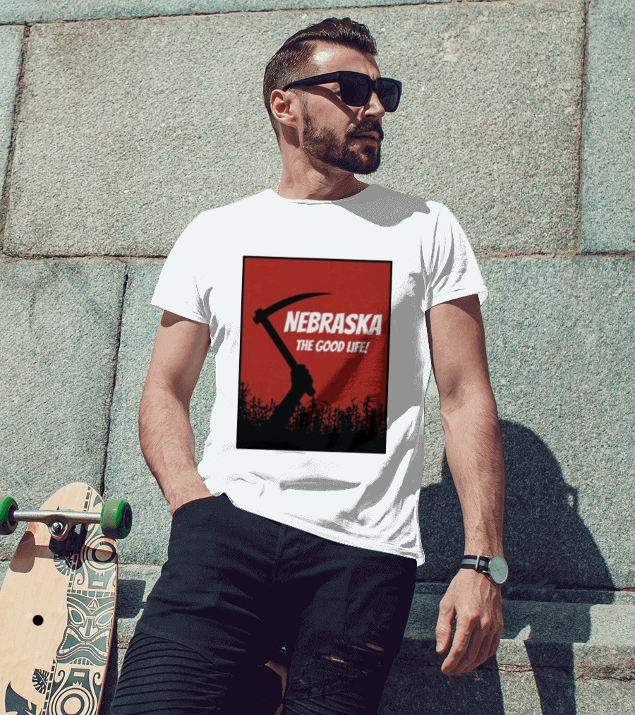 Nebraska The Good Life Hand With Sickle And Crop T-Shirt