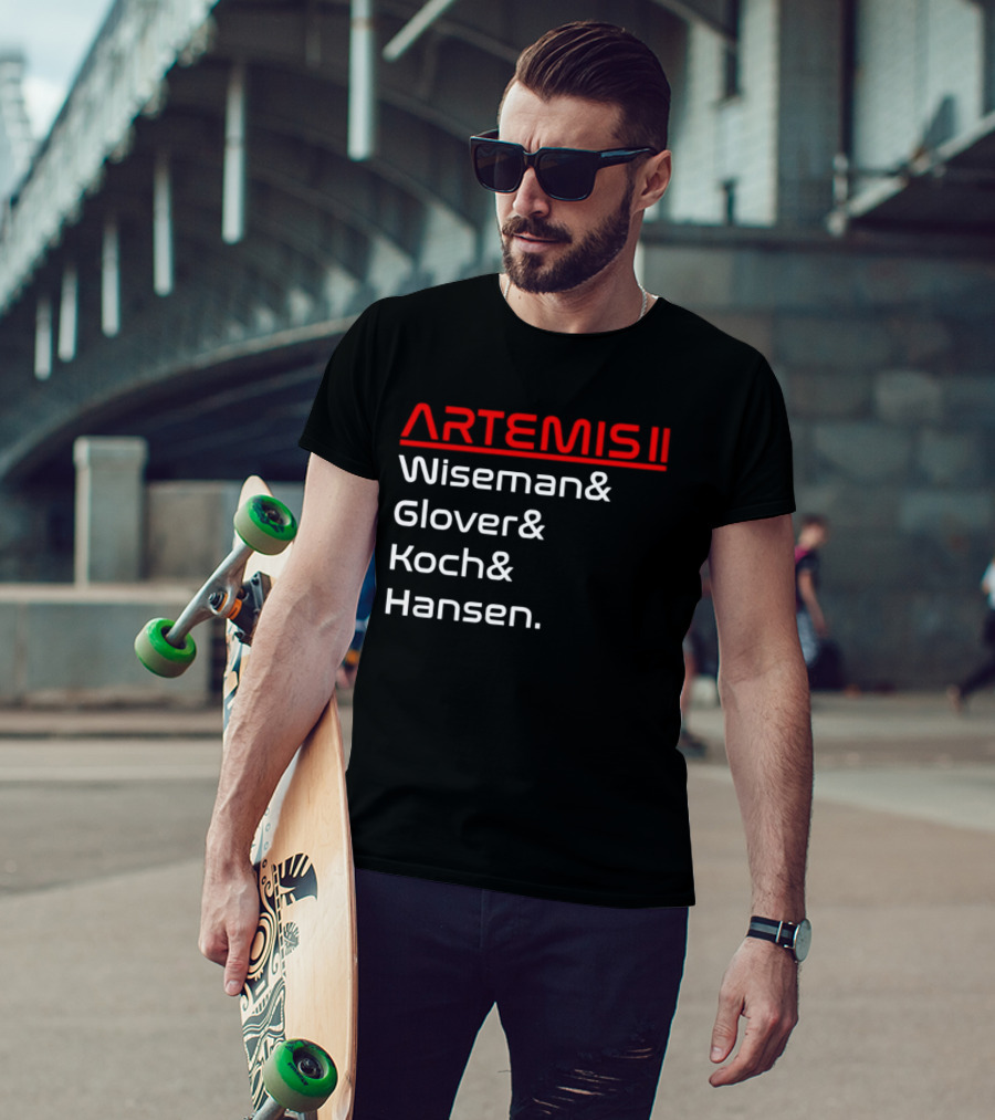 Artemis II Wiseman Glover Koch Hansen Crew Names T-Shirt