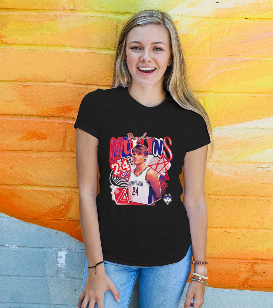 Braylon Mullins Connecticut Basketball 24 NCAA Collage Comfort T-Shirt