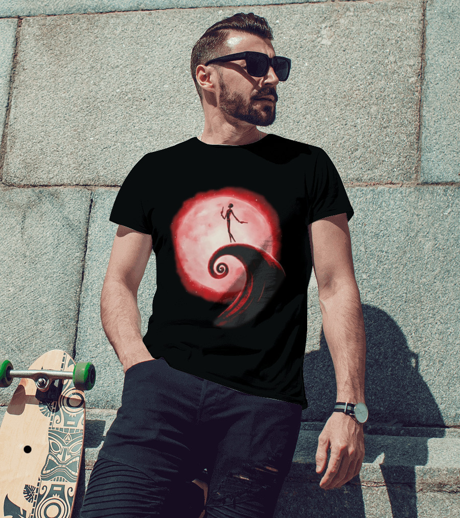 Daredevil The Nightmare Before Christmas Crossover Red Moon Scene T-Shirt