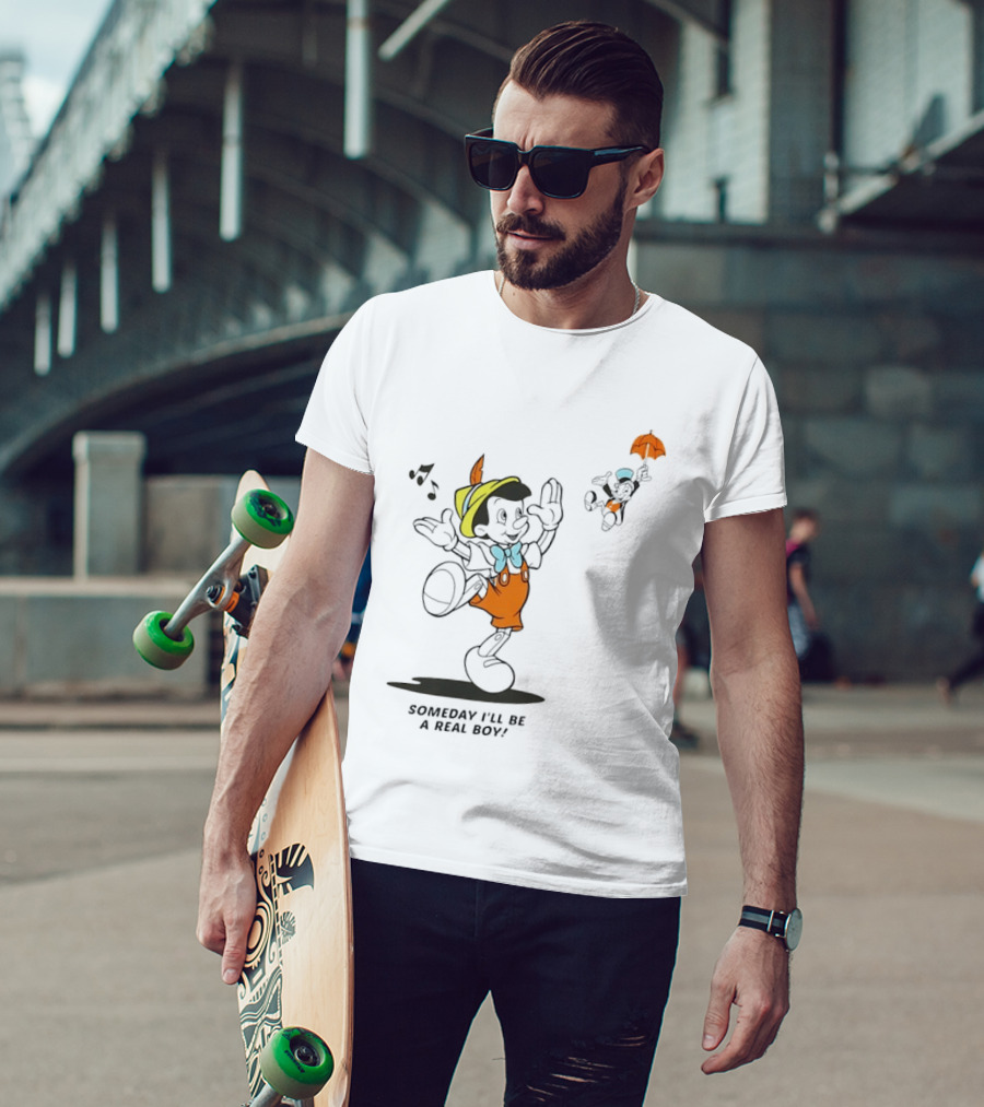 Disney Someday I'll Be A Real Boy Mickey Mouse Pinocchio T-Shirt