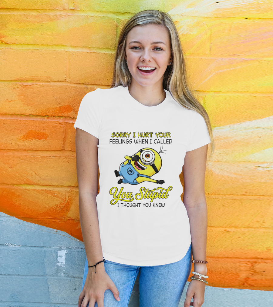 Sorry I Hurt Your Feelings When I Called You Stupid Minion Humor T-Shirt