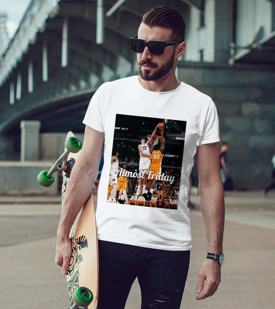 Tennessee Volunteers Vs Michigan Wolverines NCAA Elite Eight Almost Friday Basketball Action T-Shirt
