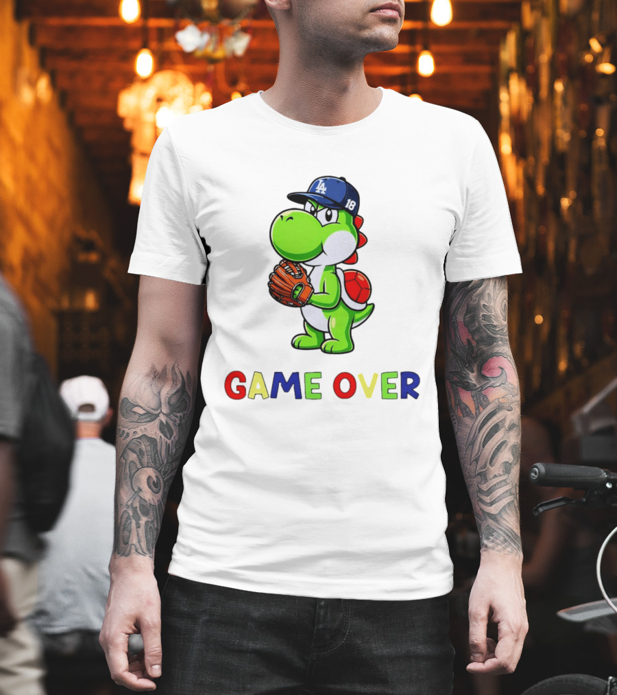 Yoshinobu Yoshi Super Mario LA Dodgers Baseball Game Over T-Shirt
