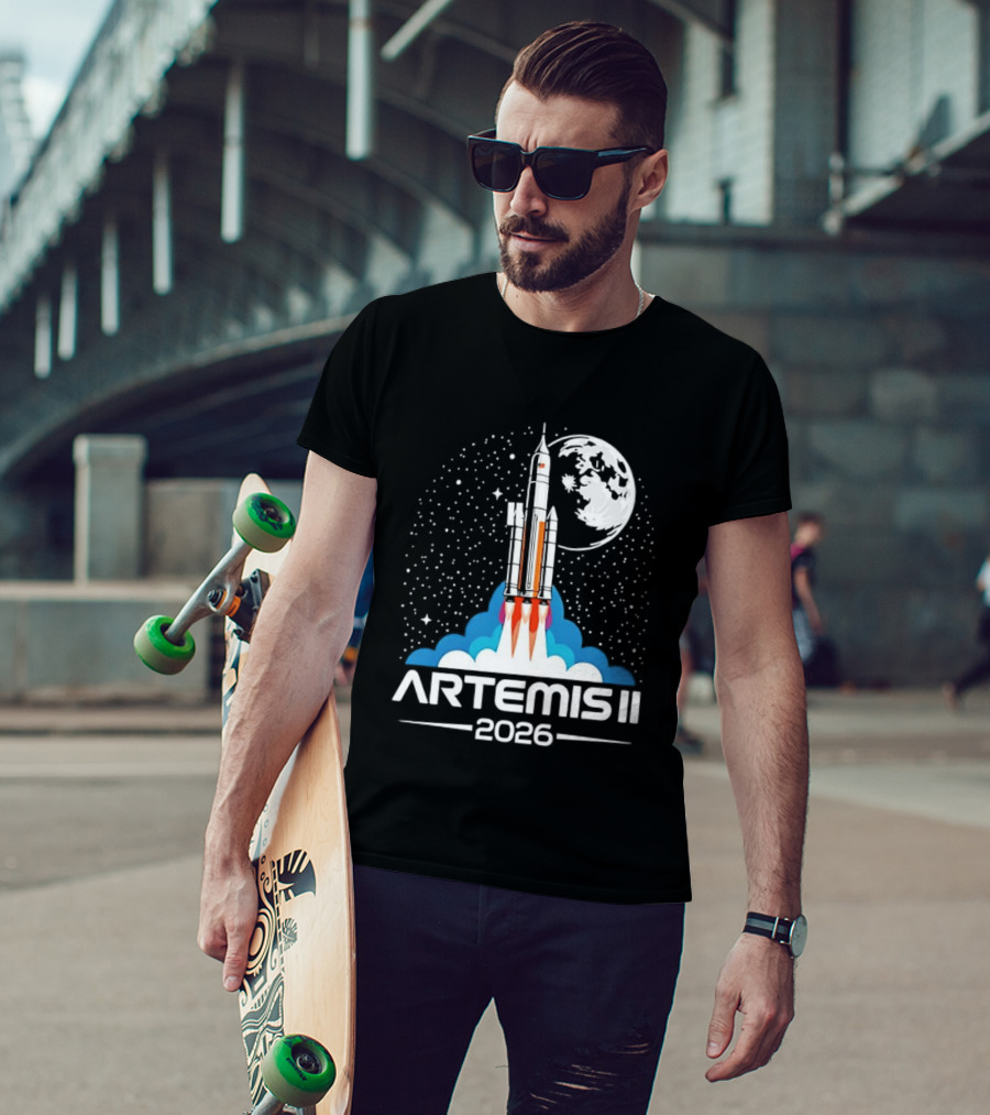 Artemis II 2026 NASA Moon Rocket Mission T-Shirt