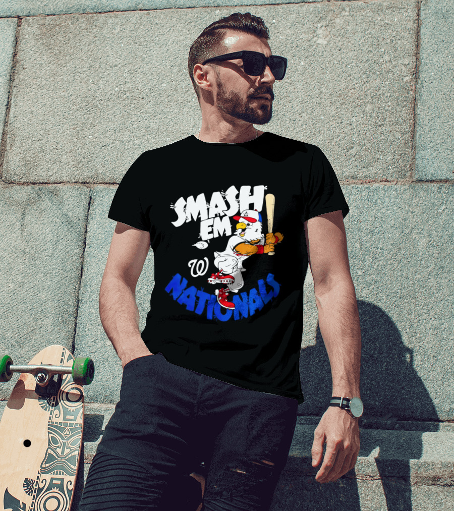 Washington Nationals Smash Em Screech Baseball T-Shirt