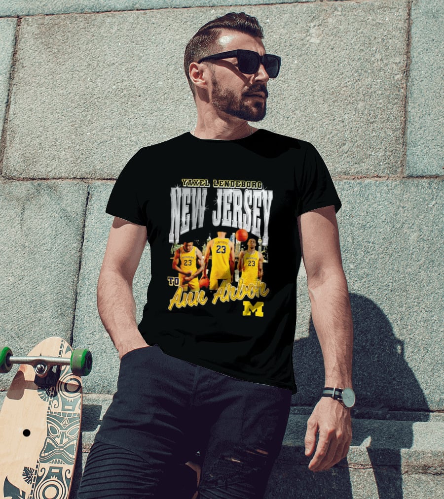 Yaxel Lendeborg New Jersey To Ann Arbor Michigan Wolverines Basketball 90s Streetwear T-Shirt