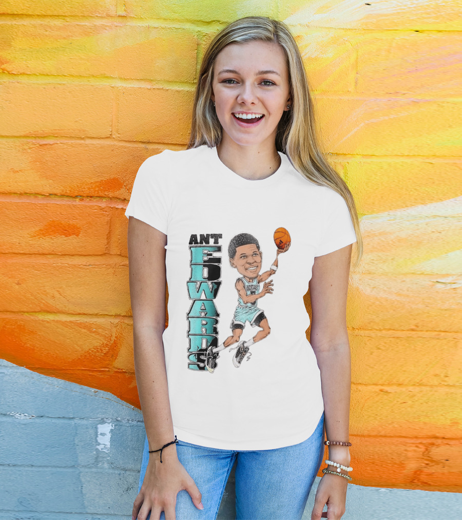 Anthony Edwards Cartoon Dunk Ant Edwards Basketball T-Shirt