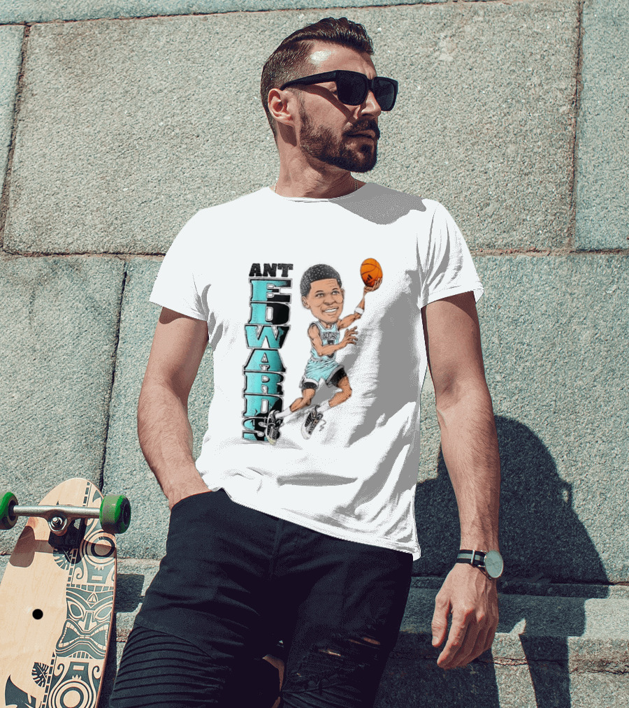 Anthony Edwards Cartoon Dunk Ant Edwards Basketball T-Shirt