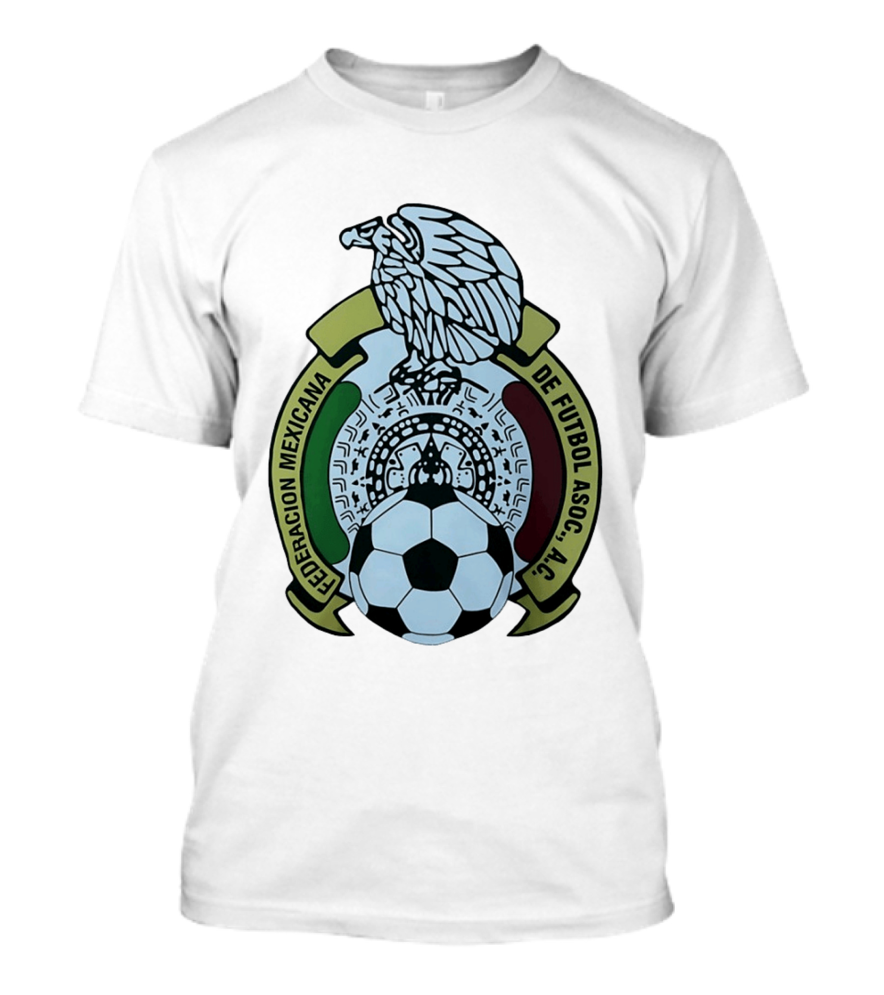 Federacion Mexicana De Futbol Asociacion AC Soccer Ball Emblem With Eagle And Aztec T-Shirt