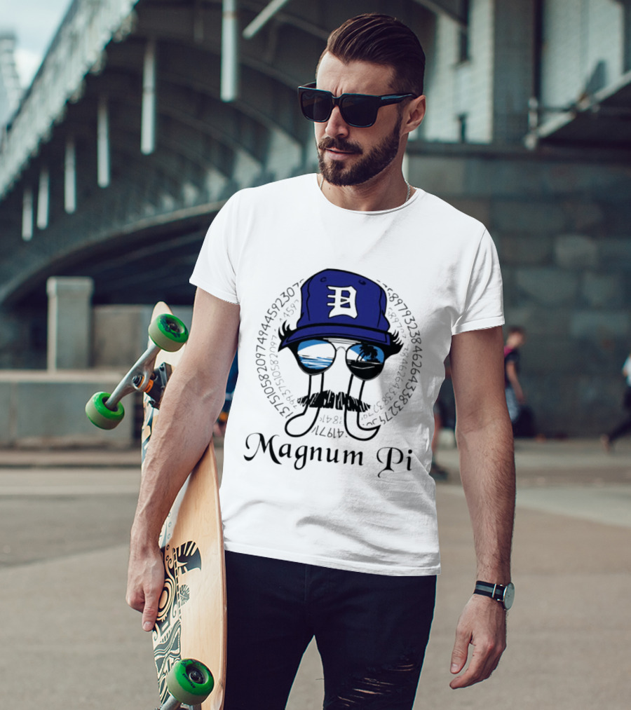 Magnum Pi Detroit Hat And Sunglasses With Pi Number Sequence T-Shirt