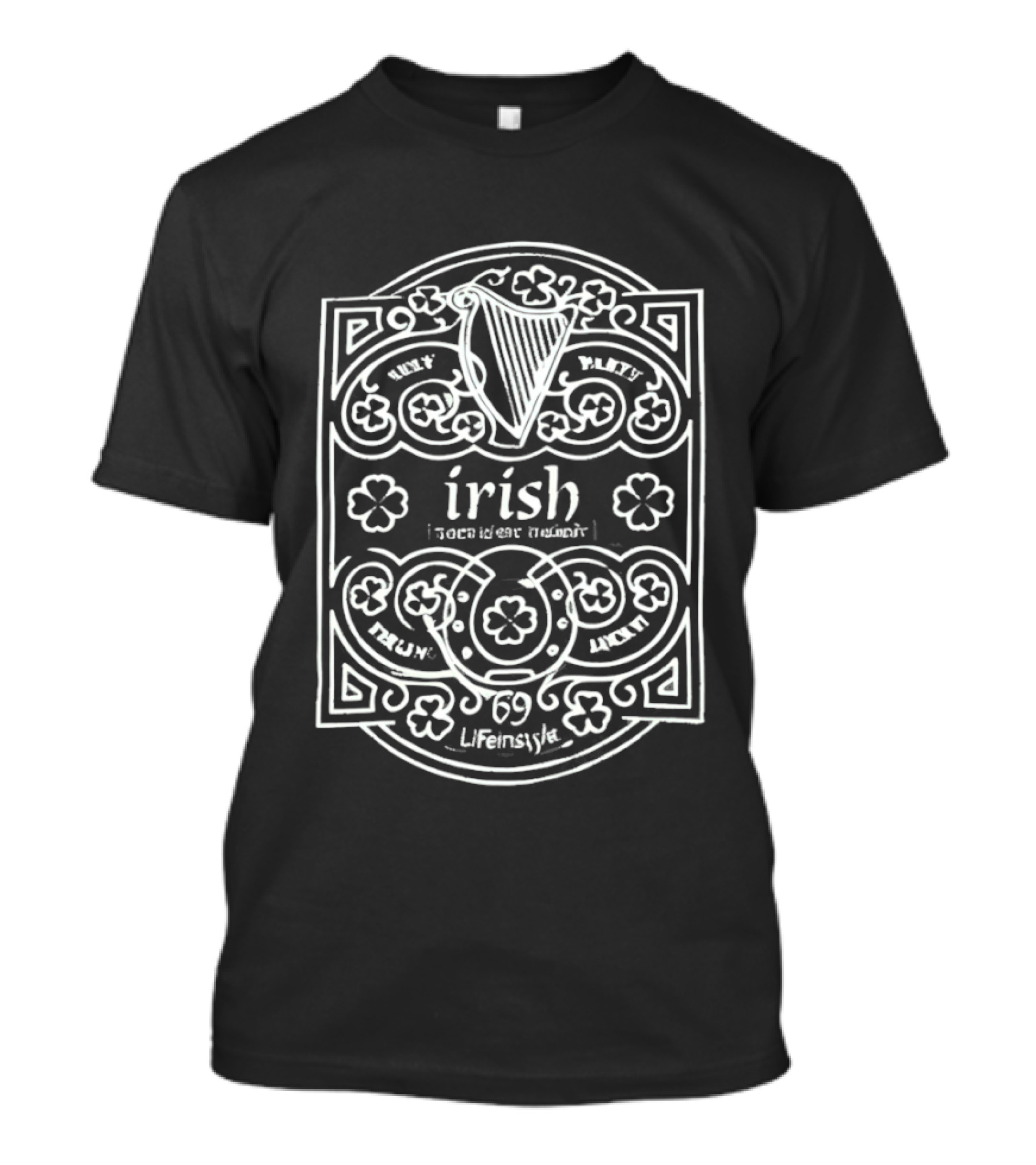 Irish Harp Shamrock Celtic Heritage St Patrick's Day T-Shirt