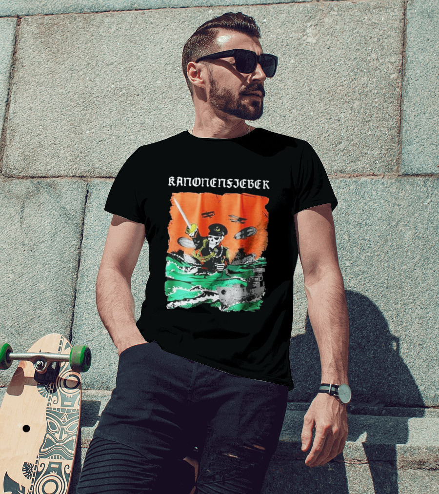 Kanonenfieber Soldatenschicksale 2026 Tour Naval Warfare Skeleton Captain Swords And Battleships T-Shirt