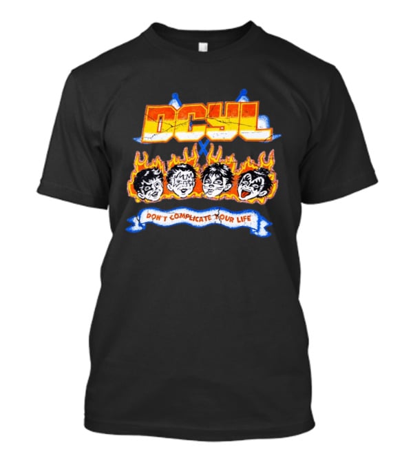 DCYL Don't Complicate Your Life Cartoon Faces Flame T-Shirt