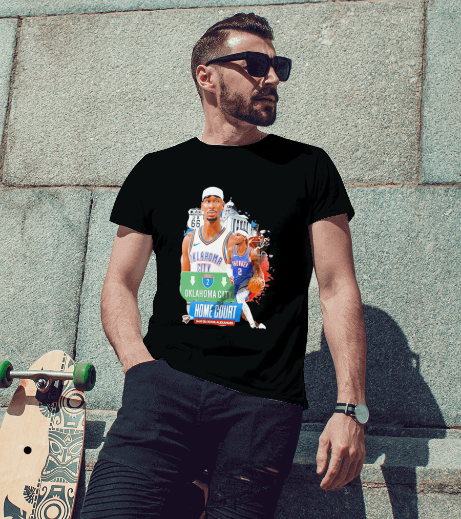 Oklahoma City Thunder Home Court Shai Gilgeous Alexander Route 66 T-Shirt