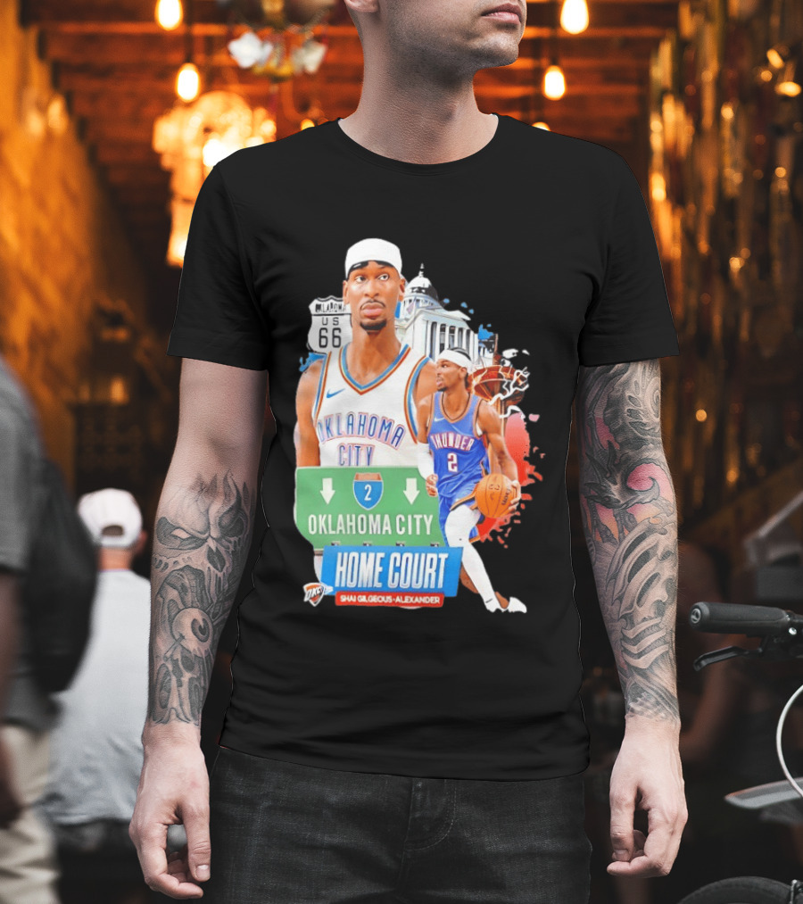 Oklahoma City Thunder Home Court Shai Gilgeous Alexander Route 66 T-Shirt