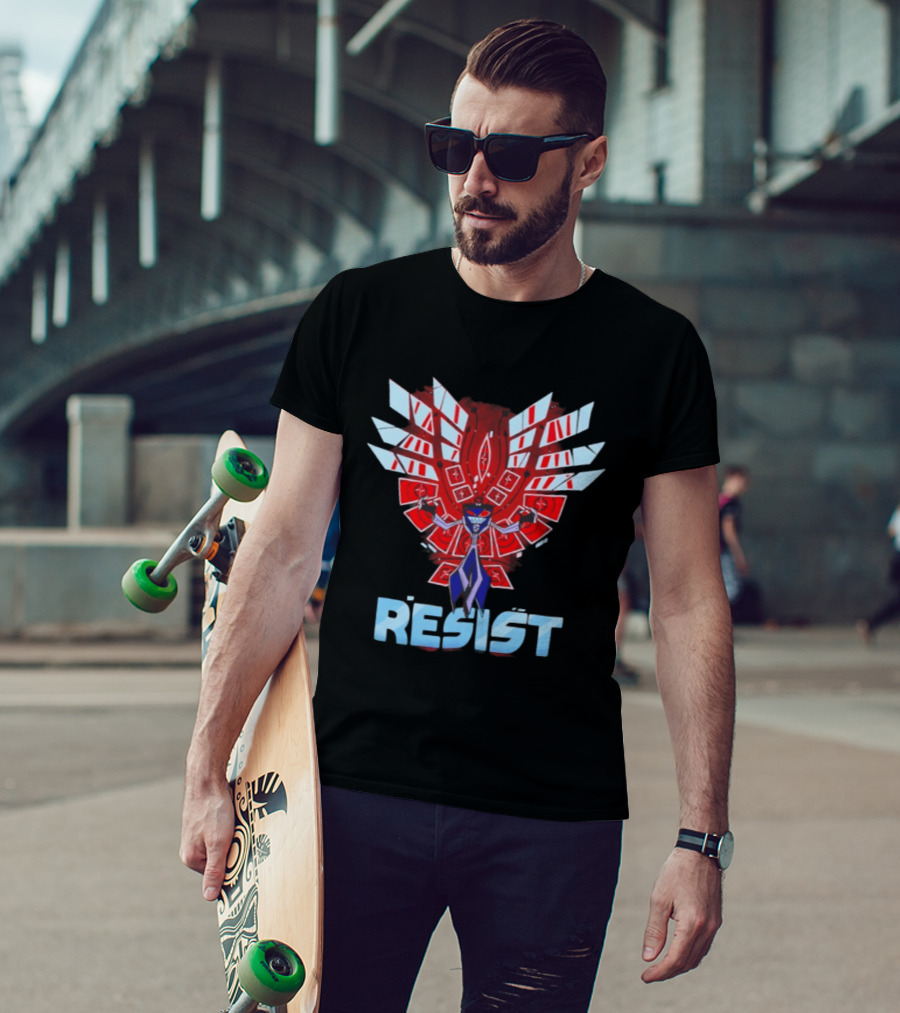Hazbin Hotel Vox Resist Character Wings Red Blue T-Shirt