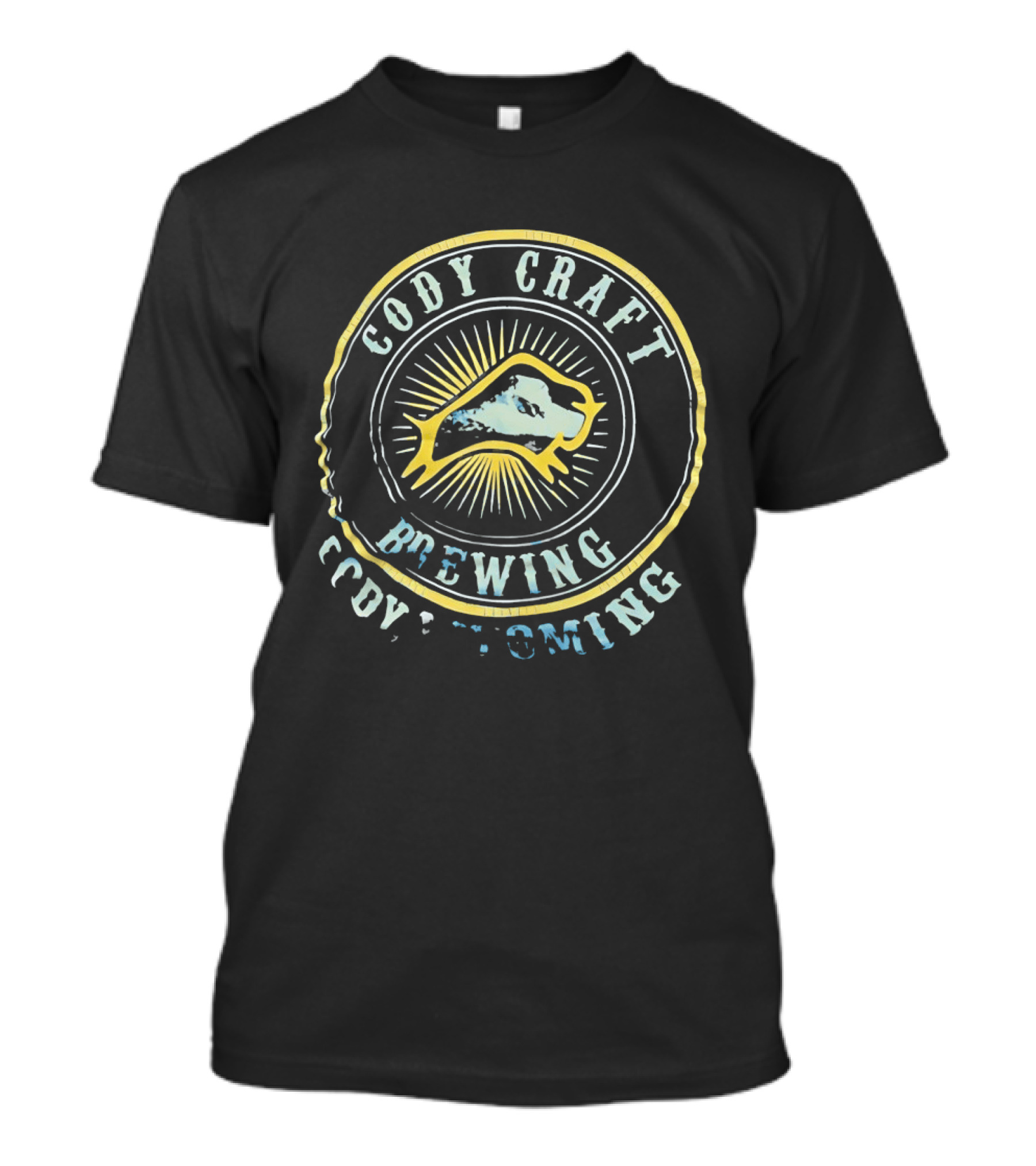 Cody Craft Brewing Seal Cody Wyoming Sunburst T-Shirt
