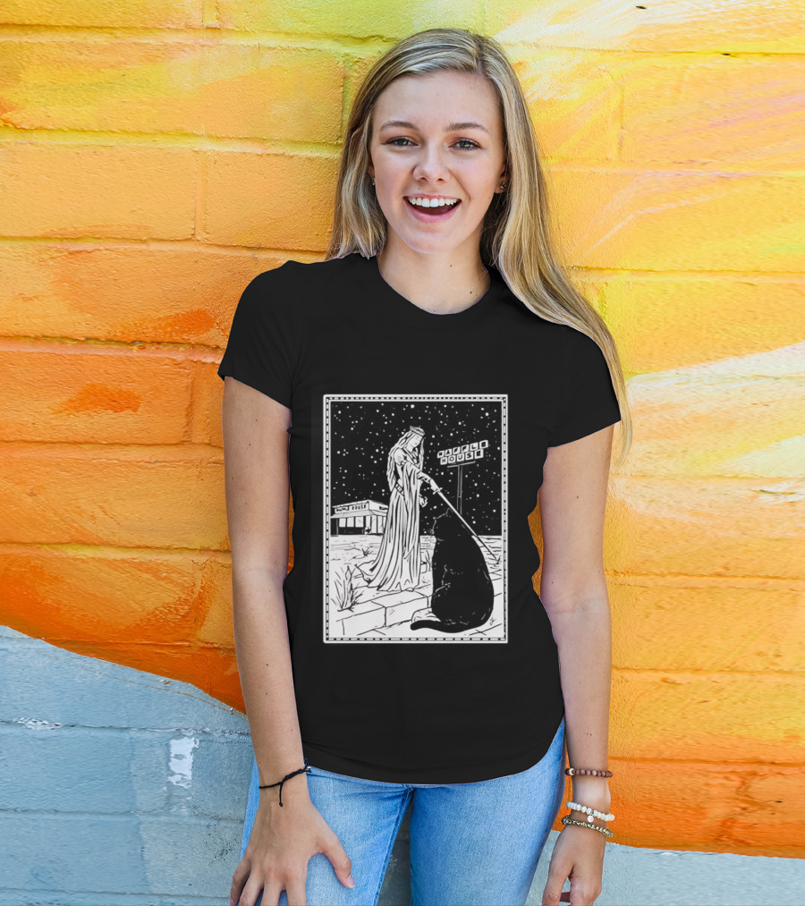 Medieval Cat Tarot Waffle House The Hermit T-Shirt