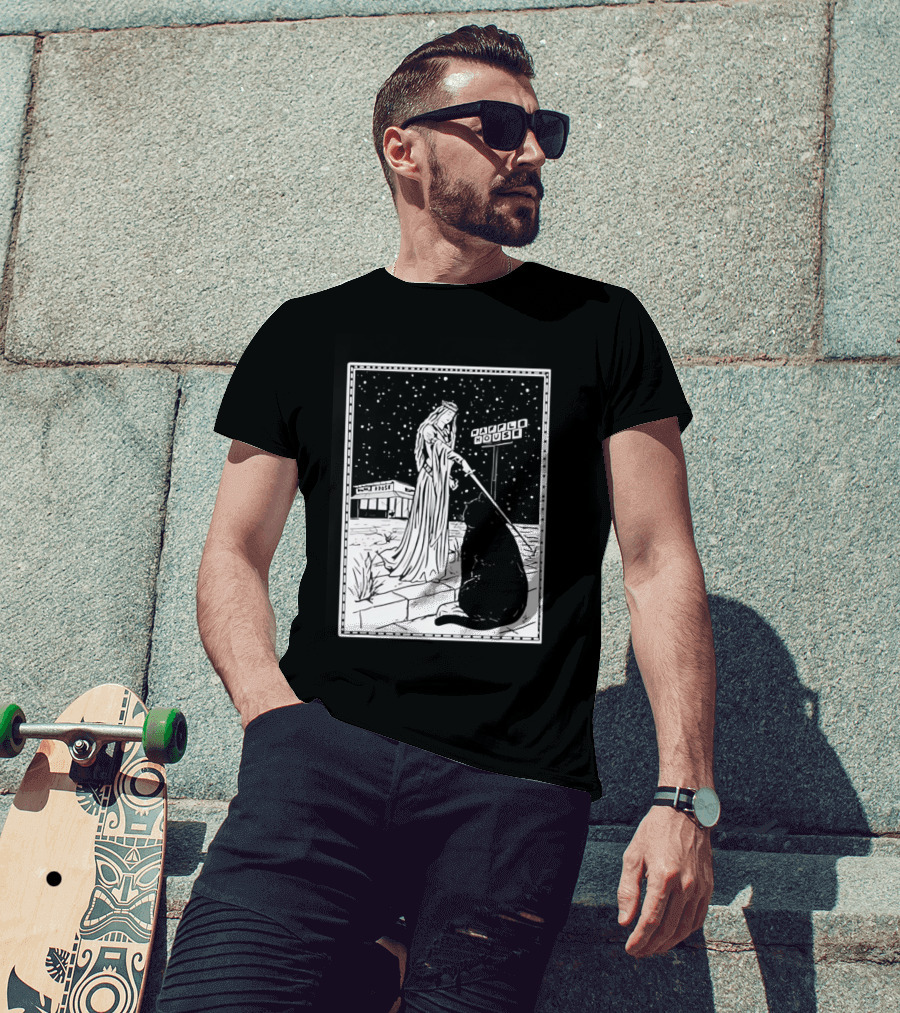 Medieval Cat Tarot Waffle House The Hermit T-Shirt