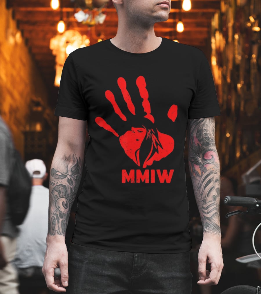 MMIW Red Handprint Symbol for Missing Murdered Indigenous Women Awareness T-Shirt