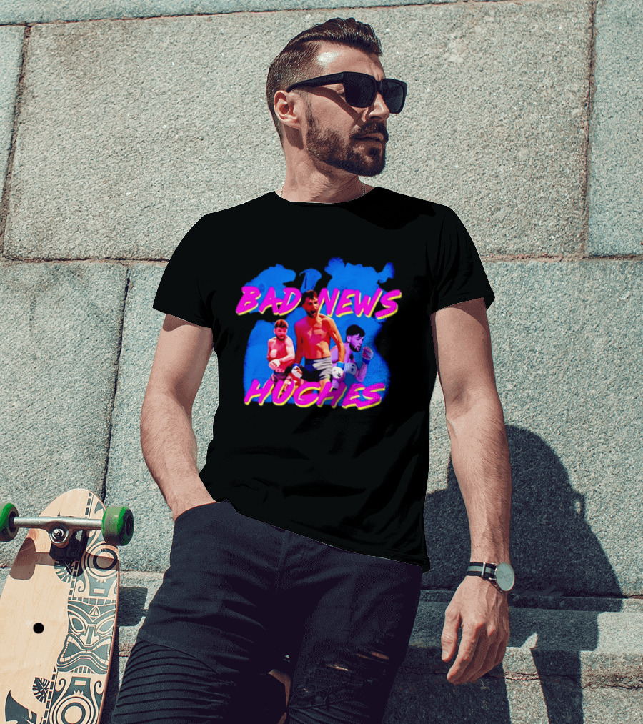 Bad News Hughes Boxing Fighter Action Trio T-Shirt