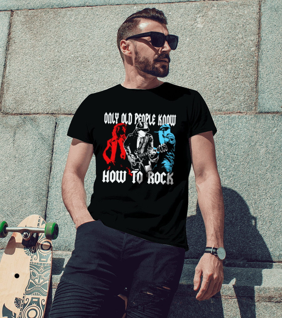AC DC Only Old People Know How To Rock Guitar Legends T-Shirt