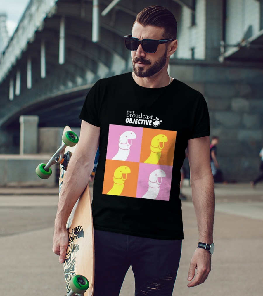 The Broadcast Objective Colorful Cartoon Faces Pop T-Shirt
